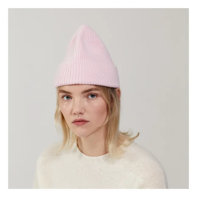 Cappello in lana e angora | Rosa incarnato