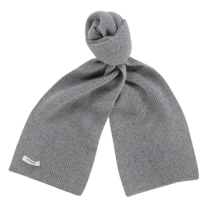 Wool and Angora scarf | Grey- Product image n°0