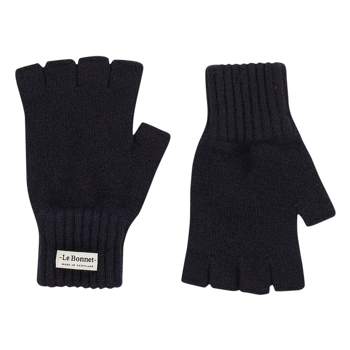 Mitaines Laine et Angora | Bleu marine- Image produit n°0