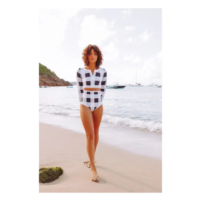 Anti-UV-Badeslip Giulia Vichy | Schwarz