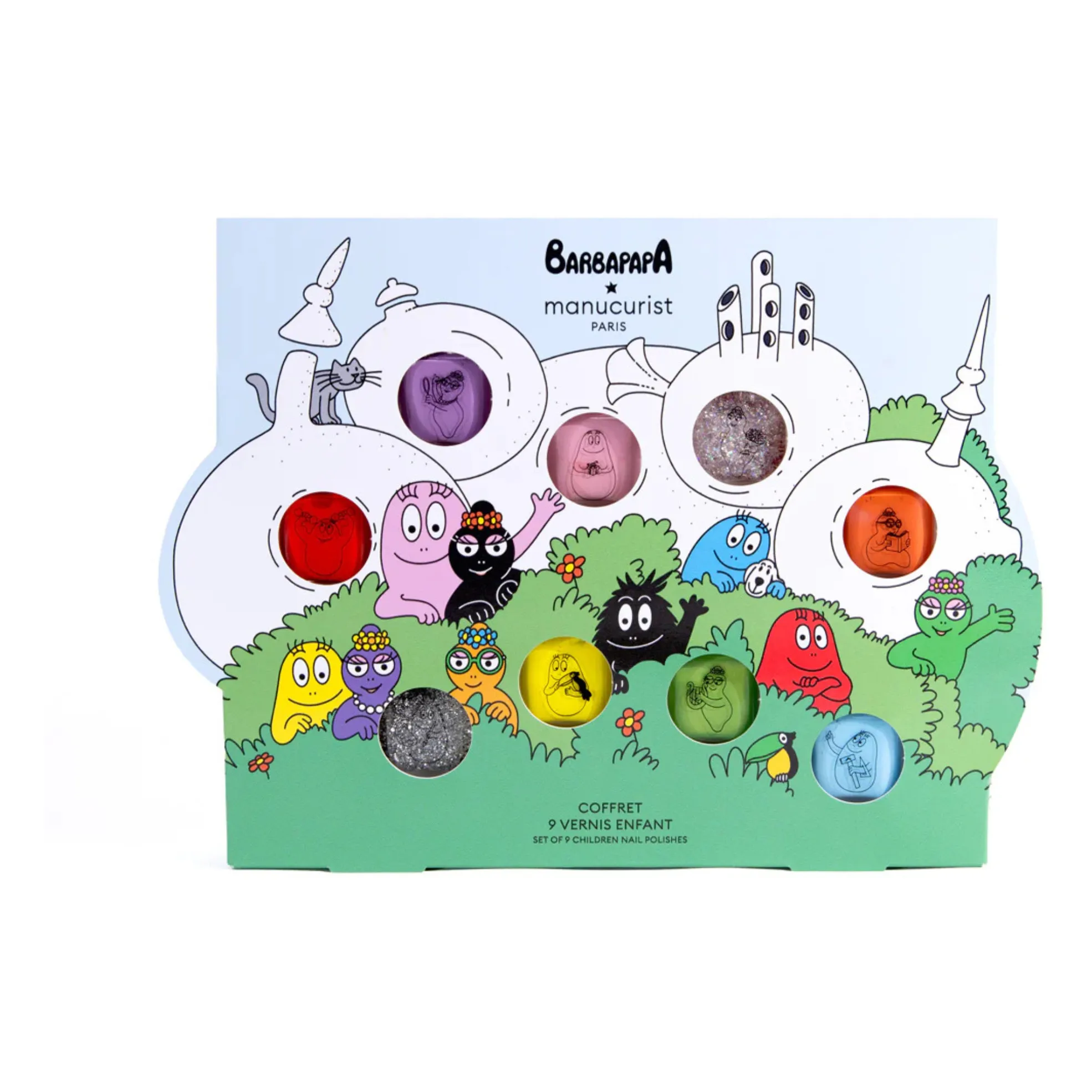 Manucurist Multicoloured Barbapapa Family Children's Nail Polish Set - 9 Nail Polishes