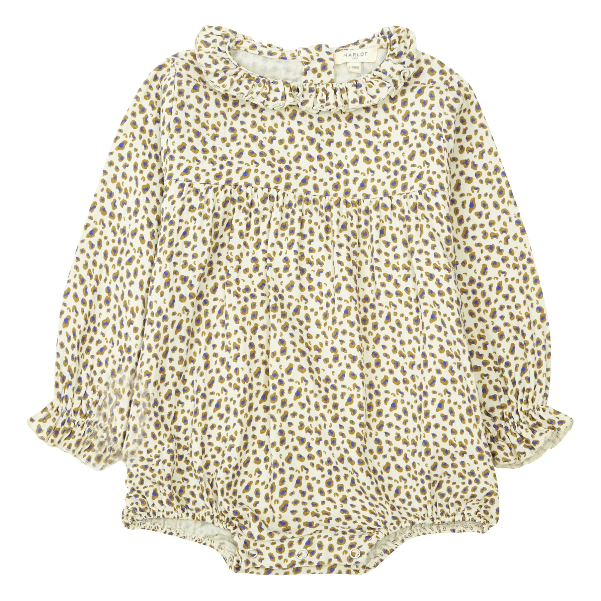 Marlot Paris Ecru Amour Leopard Print Cotton Muslin Romper - Marlot X Smallable Exclusive