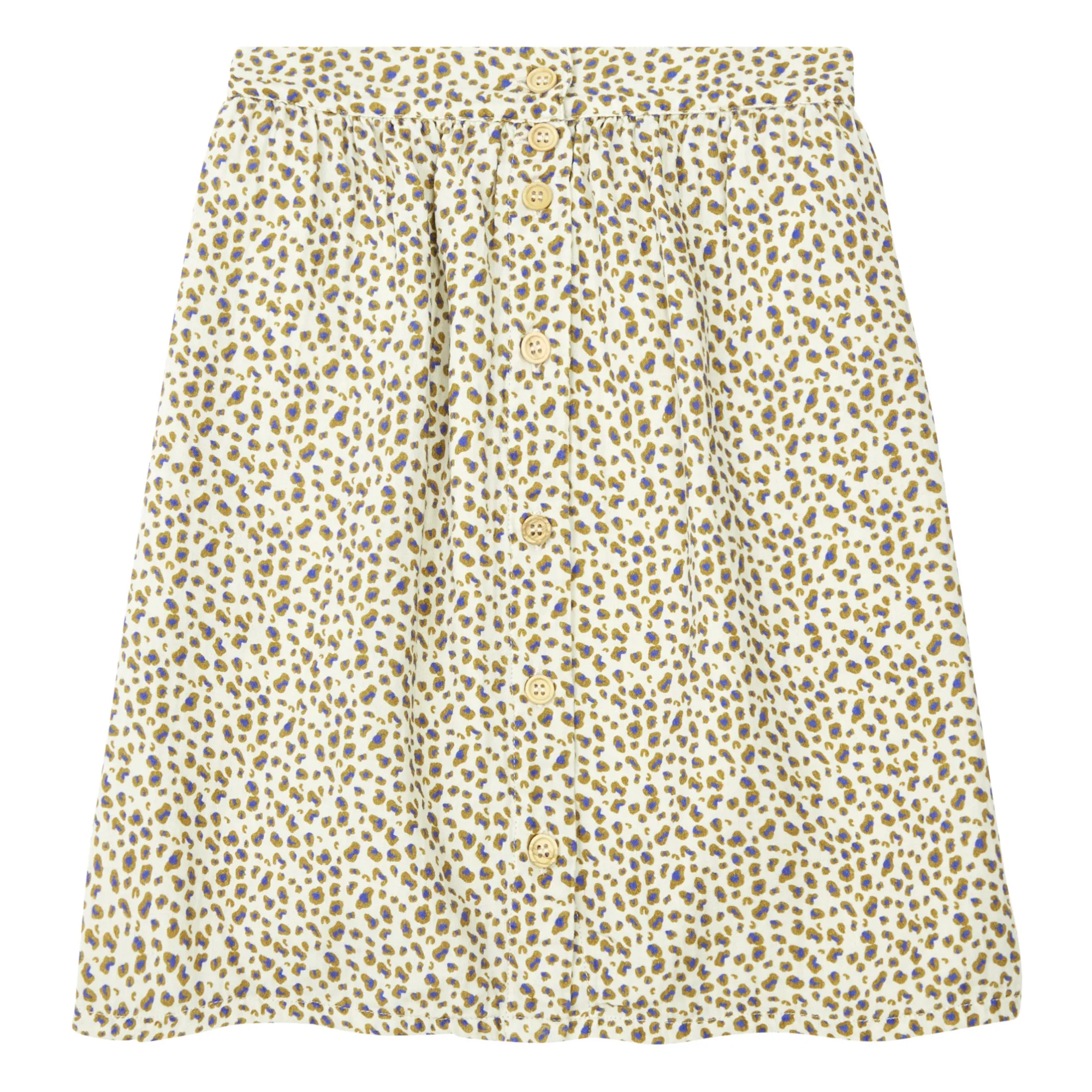Marlot Paris Ecru Pépita Leopard Print Cotton Muslin Midi Skirt - Marlot X Smallable Exclusive