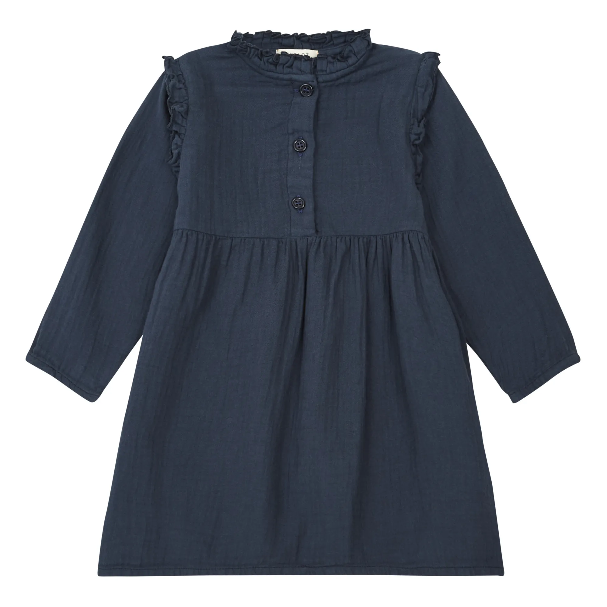 Marlot Paris Navy Blue Suzon Cotton Muslin Dress - Marlot X Smallable Exclusive