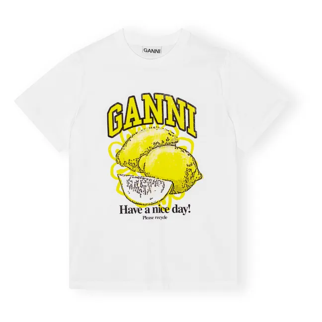 T-Shirt Lemon Relaxed Basic Bio-Baumwolle | Weiß