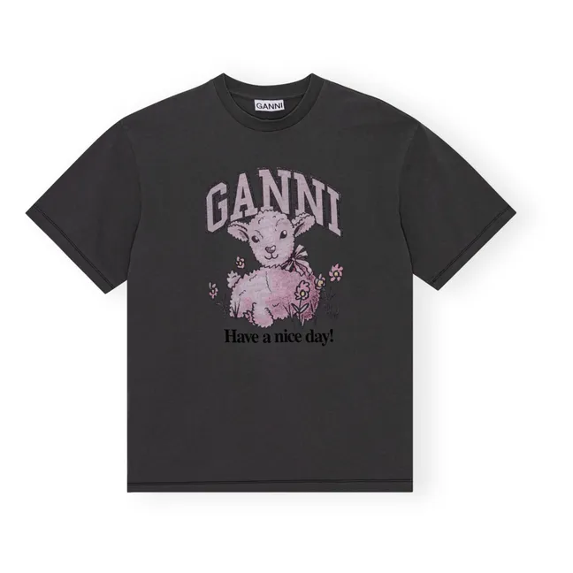 Lamb Future Organic and Recycled Cotton T-shirt | Charcoal grey