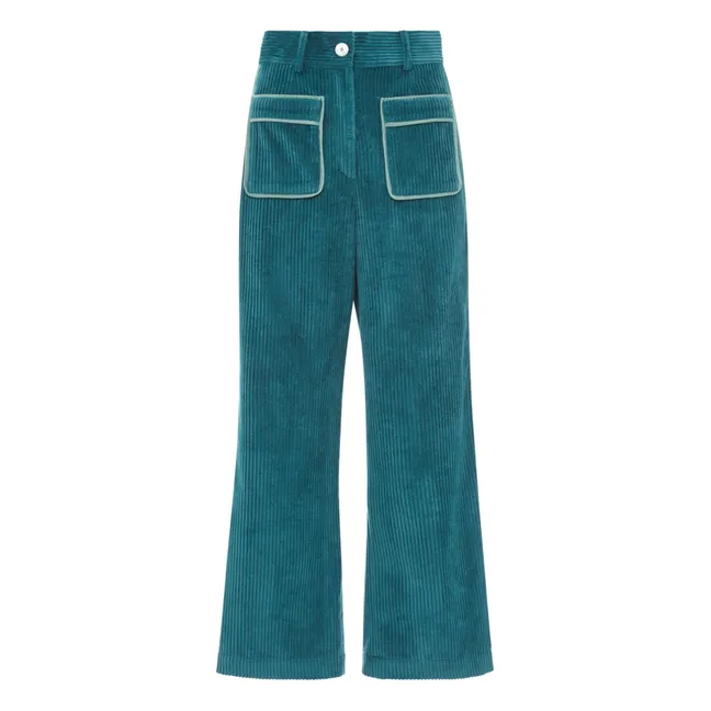Niza Corduroy Trousers | Peacock blue