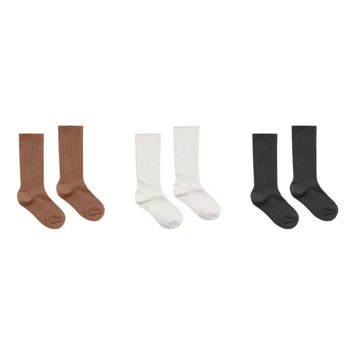 3 Pairs Ribbed Socks | White- Product image n°0