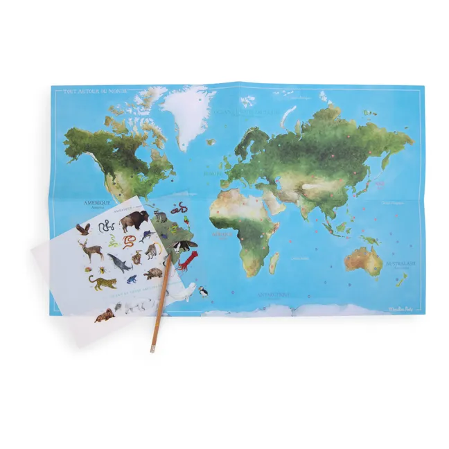 World map with decals 