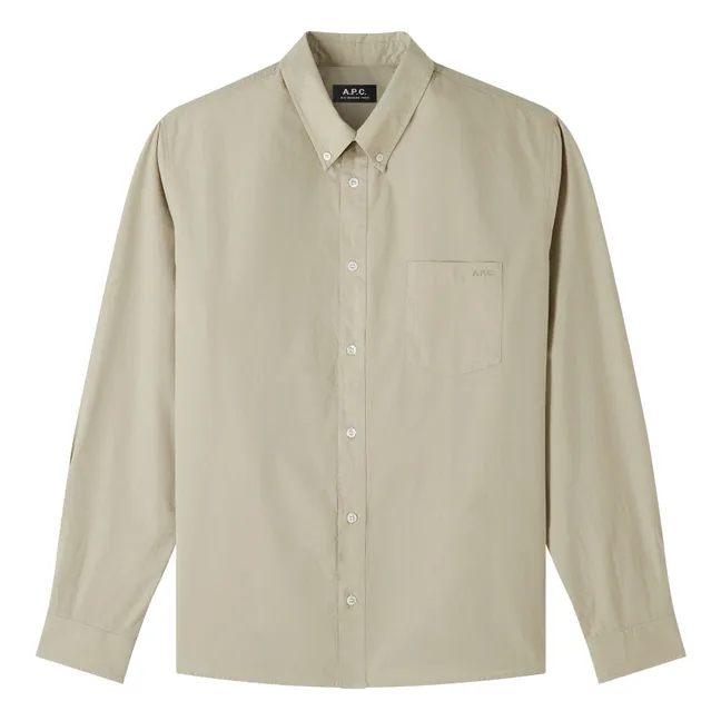 Edouard Logo organic cotton shirt | Pale green