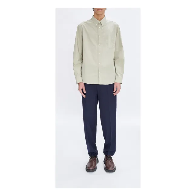 Chemise Edouard Logo Coton Bio | Vert pâle