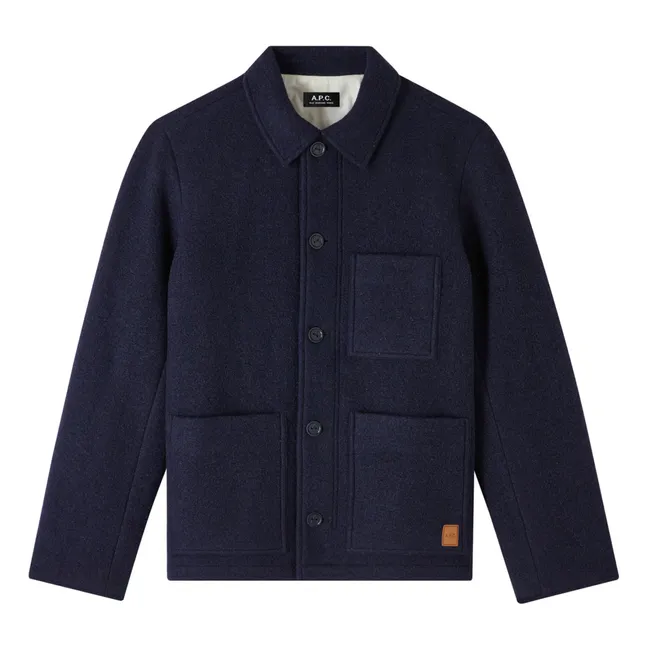 Emile Patch Jacke Wolle | Navy