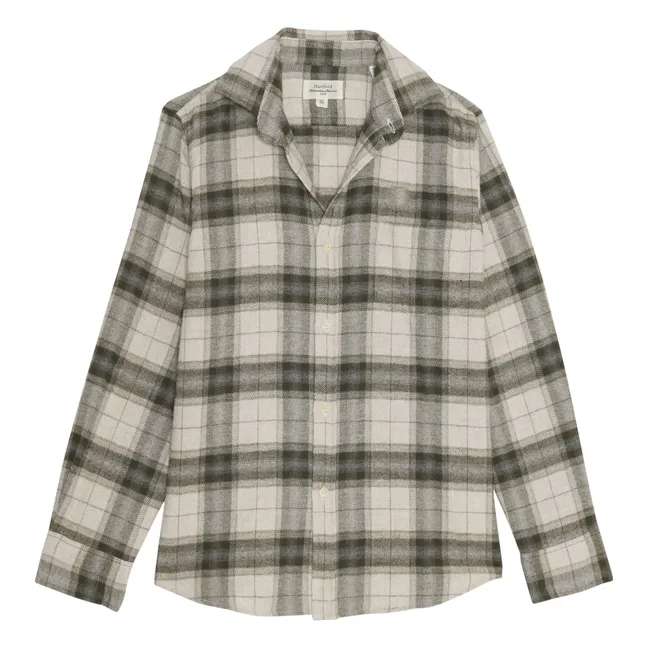 Paul Flannel Stripes and Check Shirt | Beige - Green
