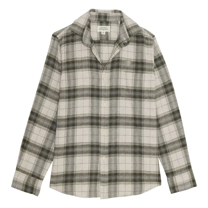 Chemise Flanelle Rayures et Carreaux Paul | Beige - Vert- Image produit n°0