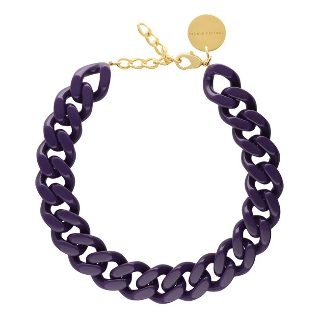 Flat Chain necklace | Purple