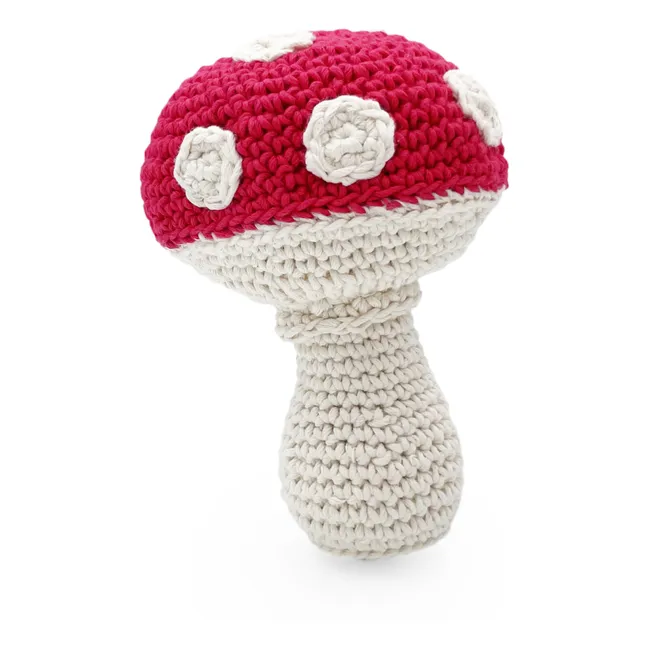 Crochet mushroom rattle | Red