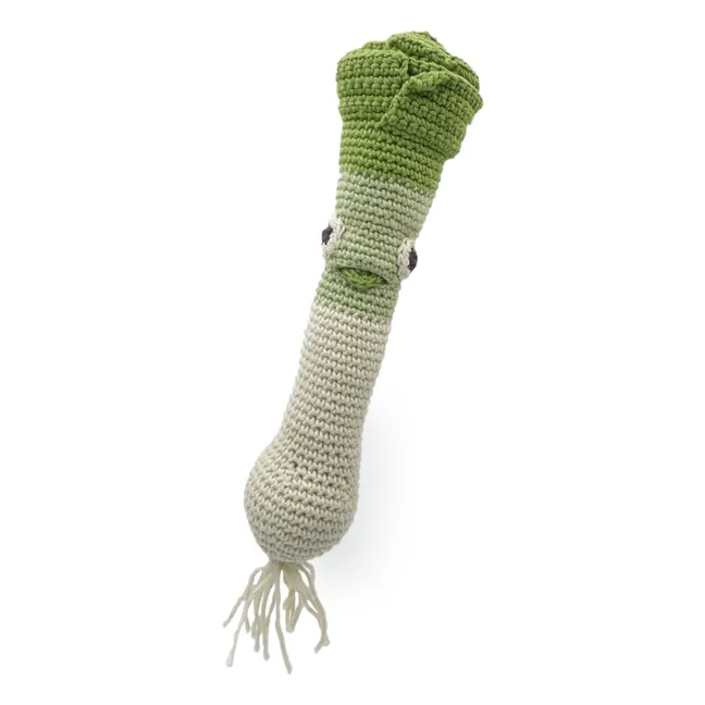 Crochet leek rattle | Green