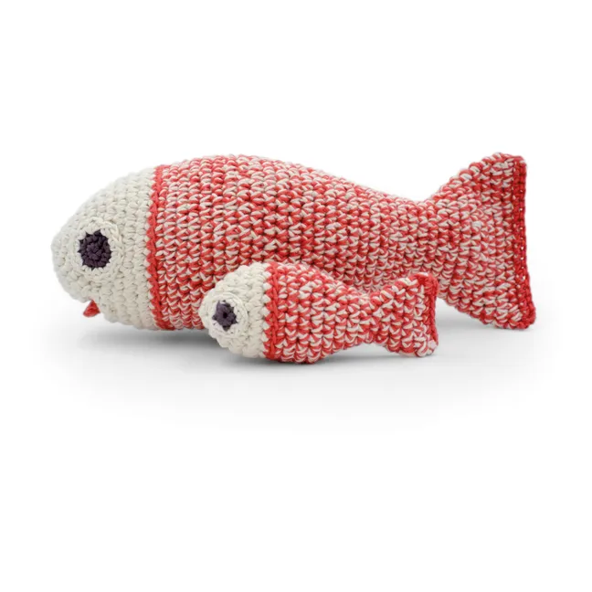 Crochet fish music box | Red
