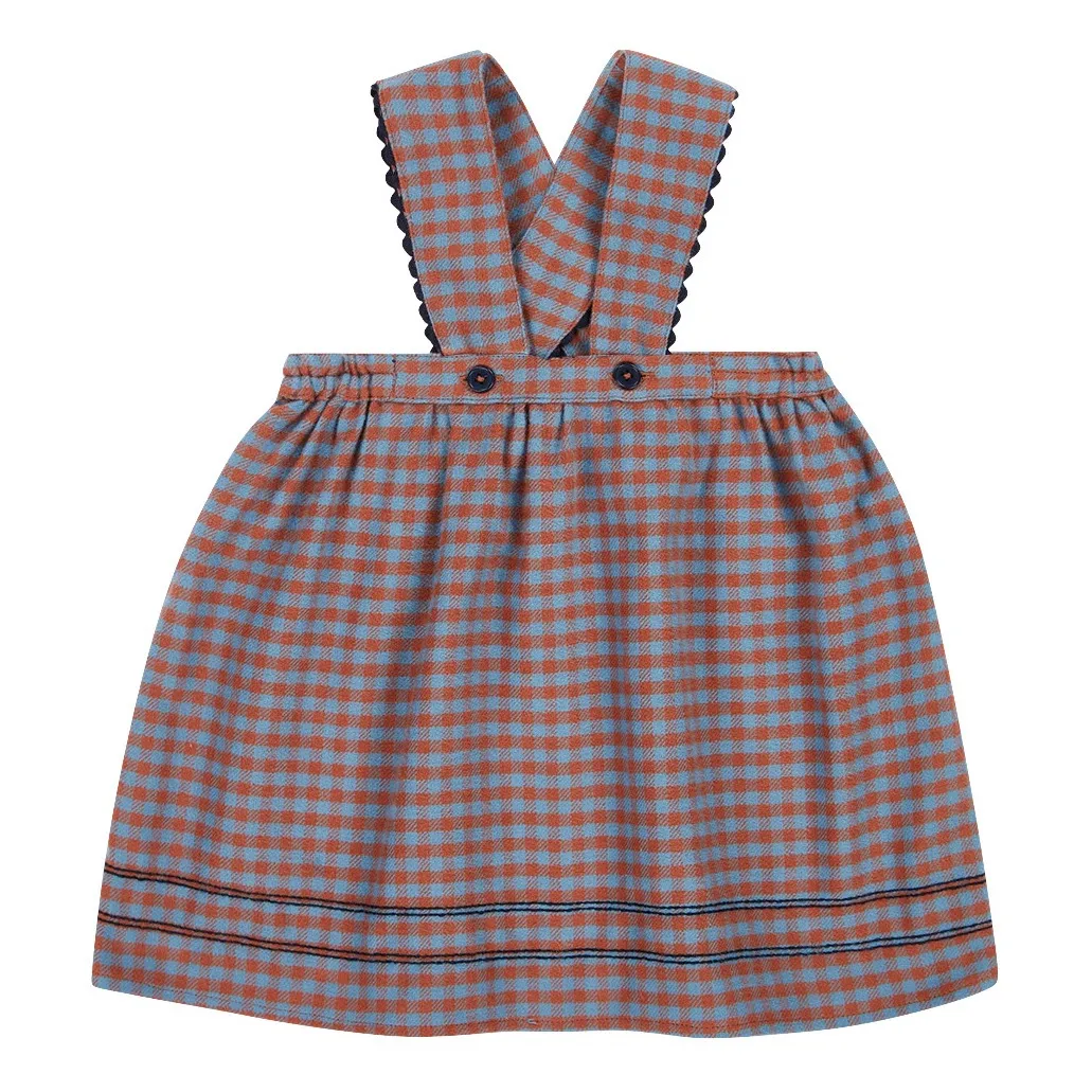 Caramel Chocolate Whitebeam Checkered Apron Dress