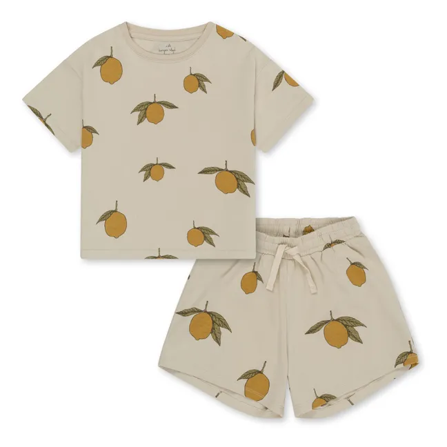 Pijama de algodón ecológico | Amarillo