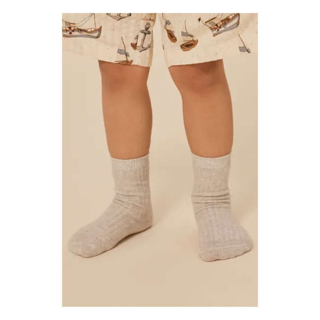 Pack of 3 Organic Cotton Ribbed Socks | Khaki