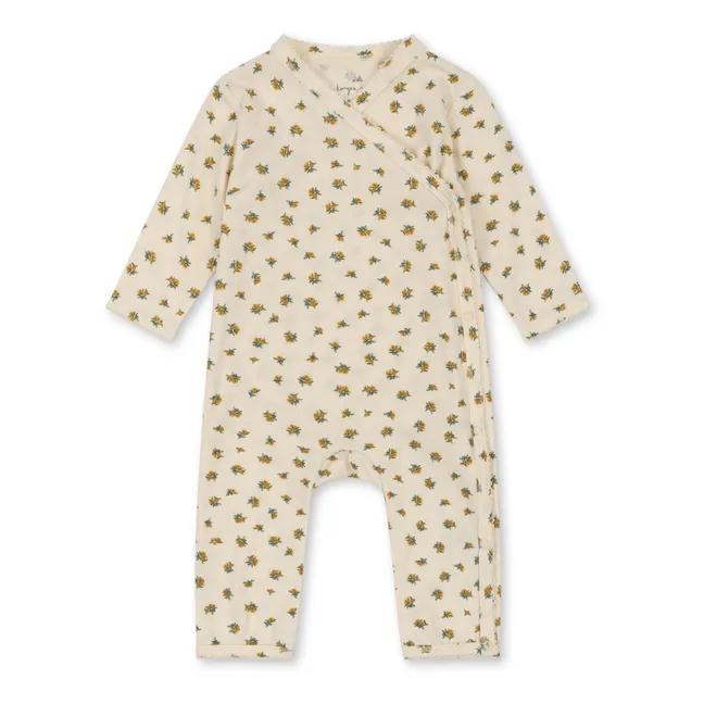 Pijama básico de algodón ecológico para bebé | Crudo