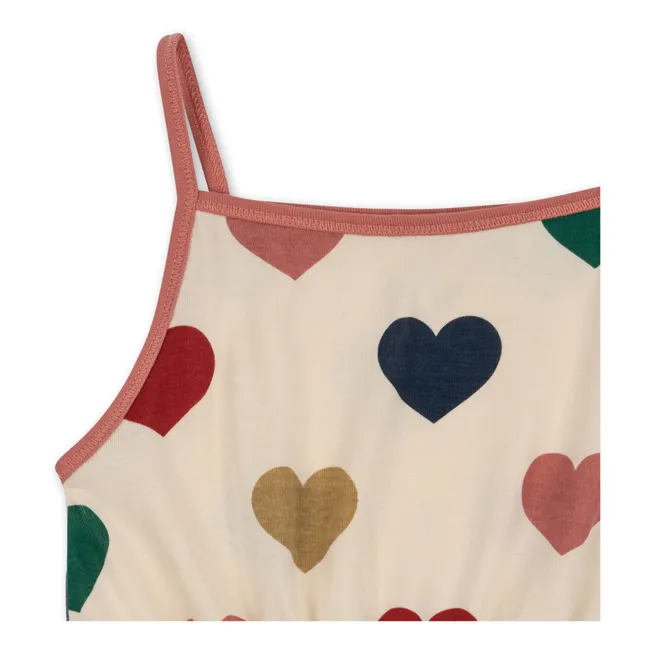 Organic cotton hearts dress | Ecru