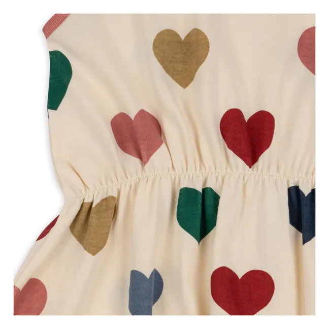 Organic cotton hearts dress | Ecru