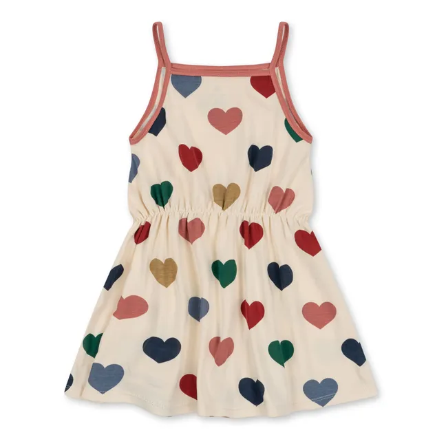 Kleid Herzen Bio-Baumwolle | Seidenfarben