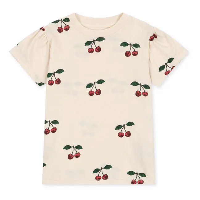 Famo Ballon Ärmel T-Shirt aus Bio-Baumwolle | Seidenfarben