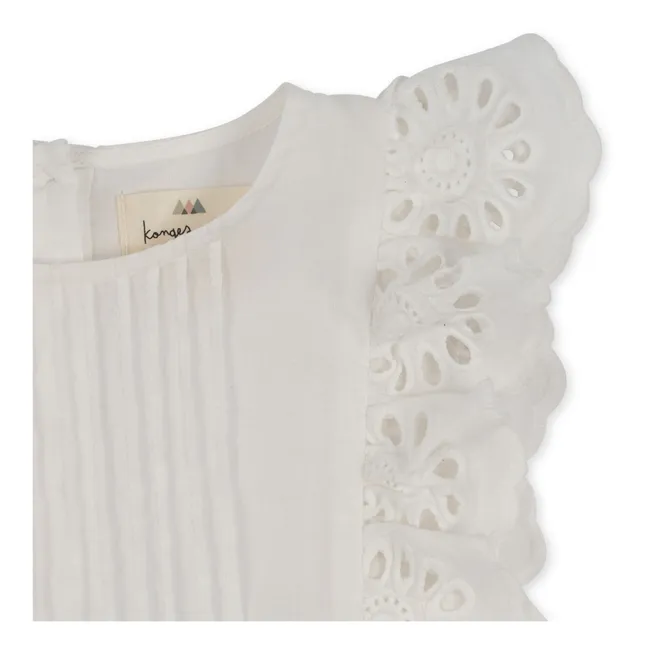 Vestido Posey de algodón orgánico | Blanco