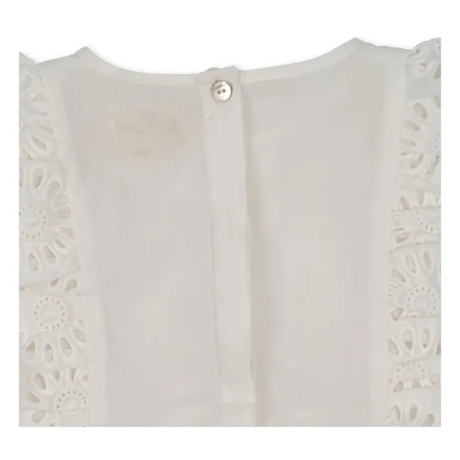 Vestido Posey de algodón orgánico | Blanco