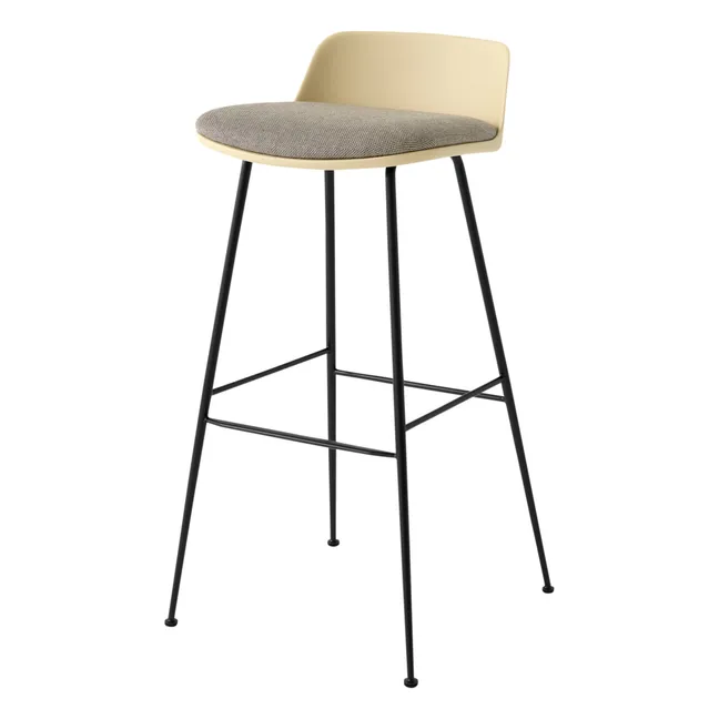 Rely AW87 low bar stool, black frame | Beige