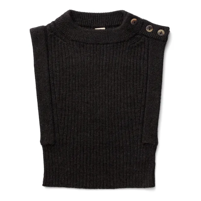 ärmelloser Pullover aus Merino Everdine - Damenkollektion  | Kohle