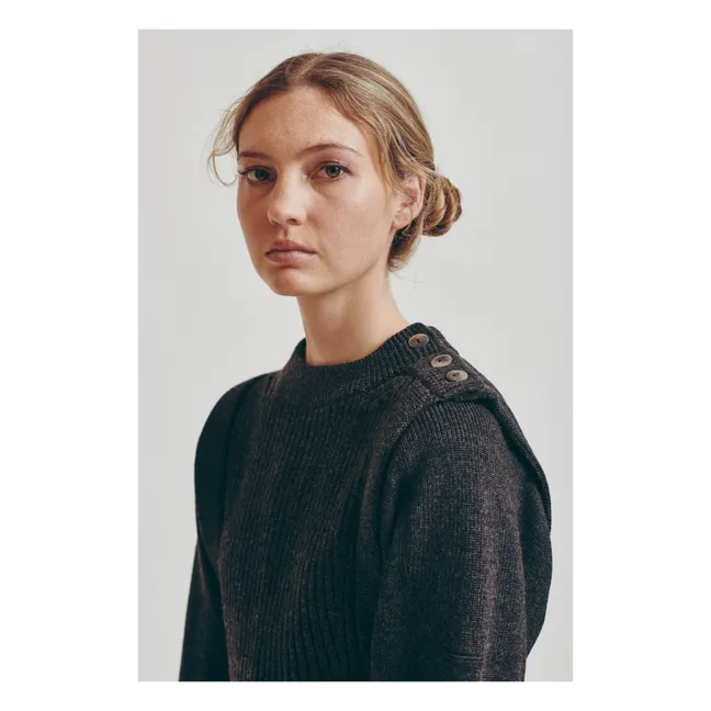 ärmelloser Pullover aus Merino Everdine - Damenkollektion  | Kohle