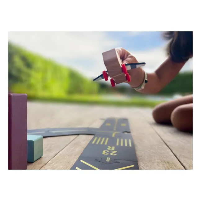 Circuito aeropuerto pista con 1 avión - 8 piezas