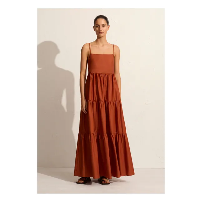 Kleid Tiered Low Back | Terracotta