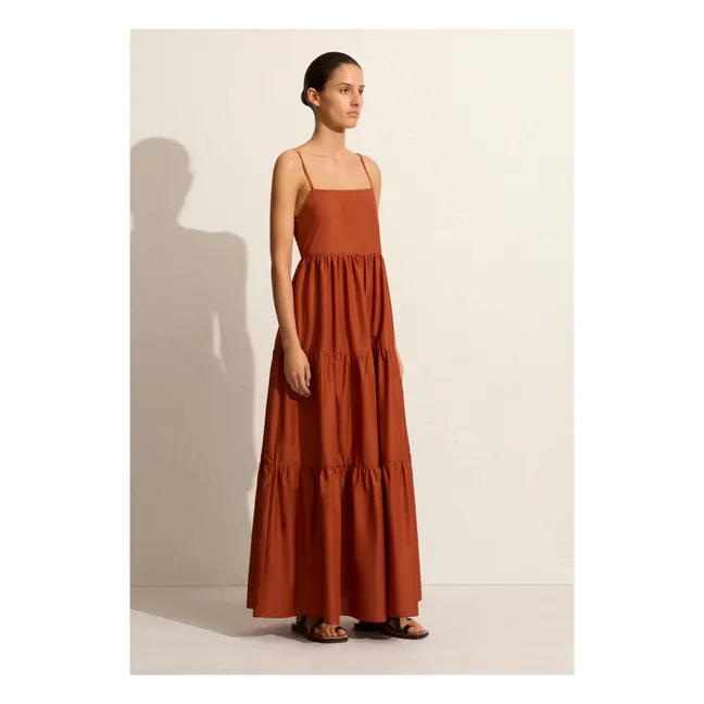 Kleid Tiered Low Back | Terracotta