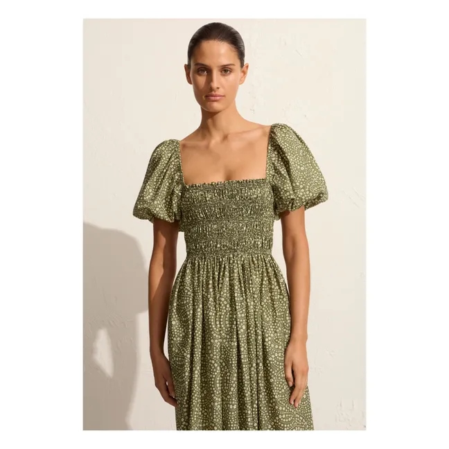 Bodice Peasant dress | Olive green