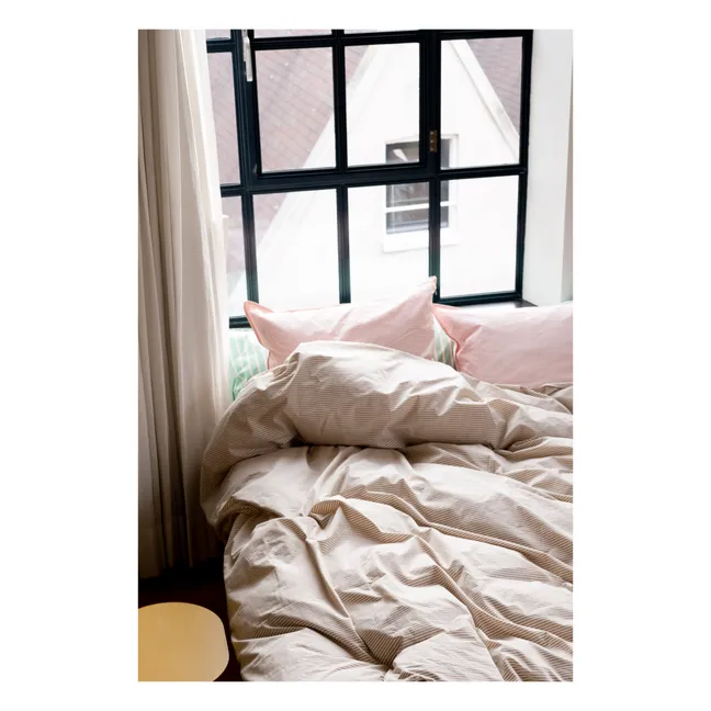 Striped Pillowcase in Organic Cotton - Set of 2 | Pink