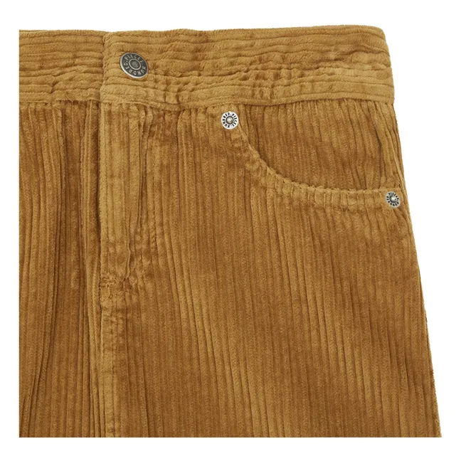 Falda corta de terciopelo de algodón orgánico | Marrón