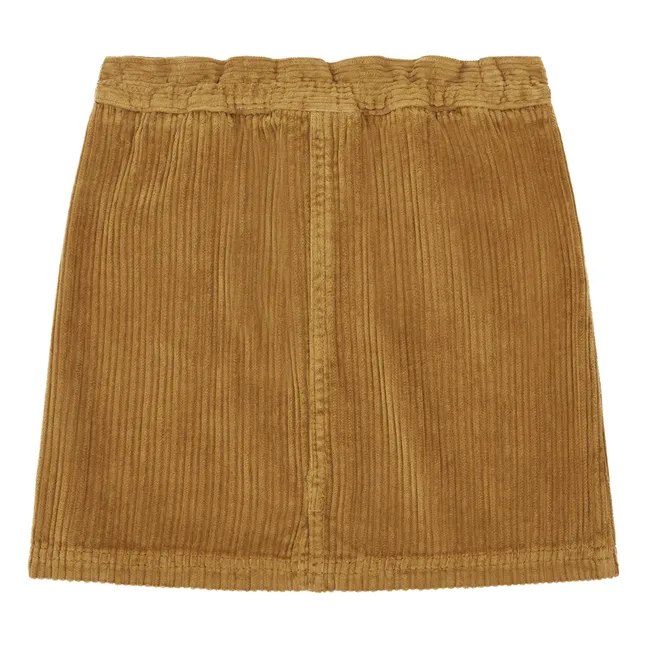 Falda corta de terciopelo de algodón orgánico | Marrón