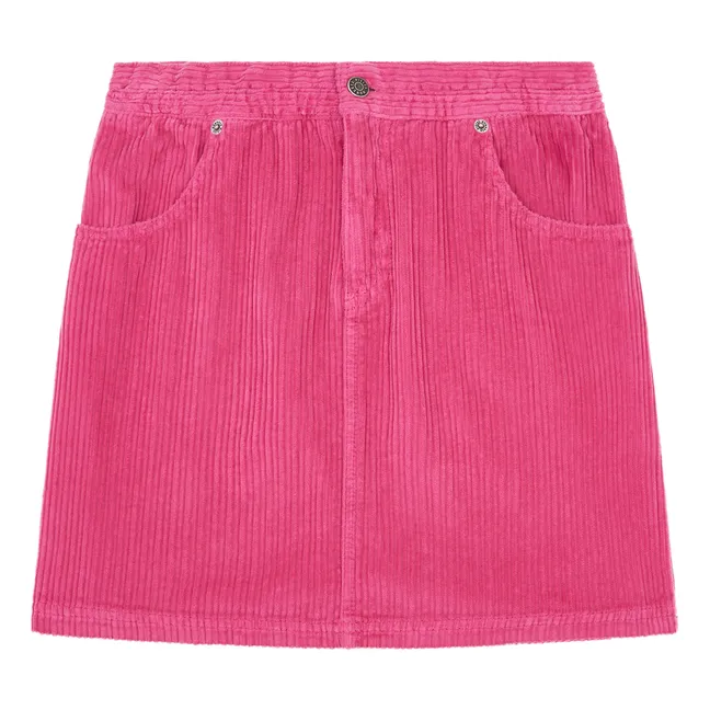Falda corta de terciopelo de algodón orgánico | Rosa Fushia