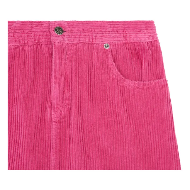 Falda corta de terciopelo de algodón orgánico | Rosa Fushia