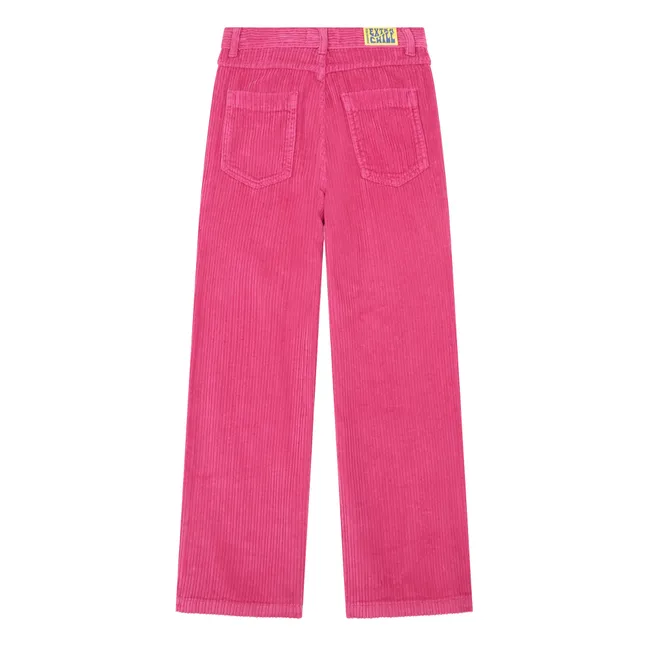 Pantalon Flare Velours Coton Bio | Rose fuschia