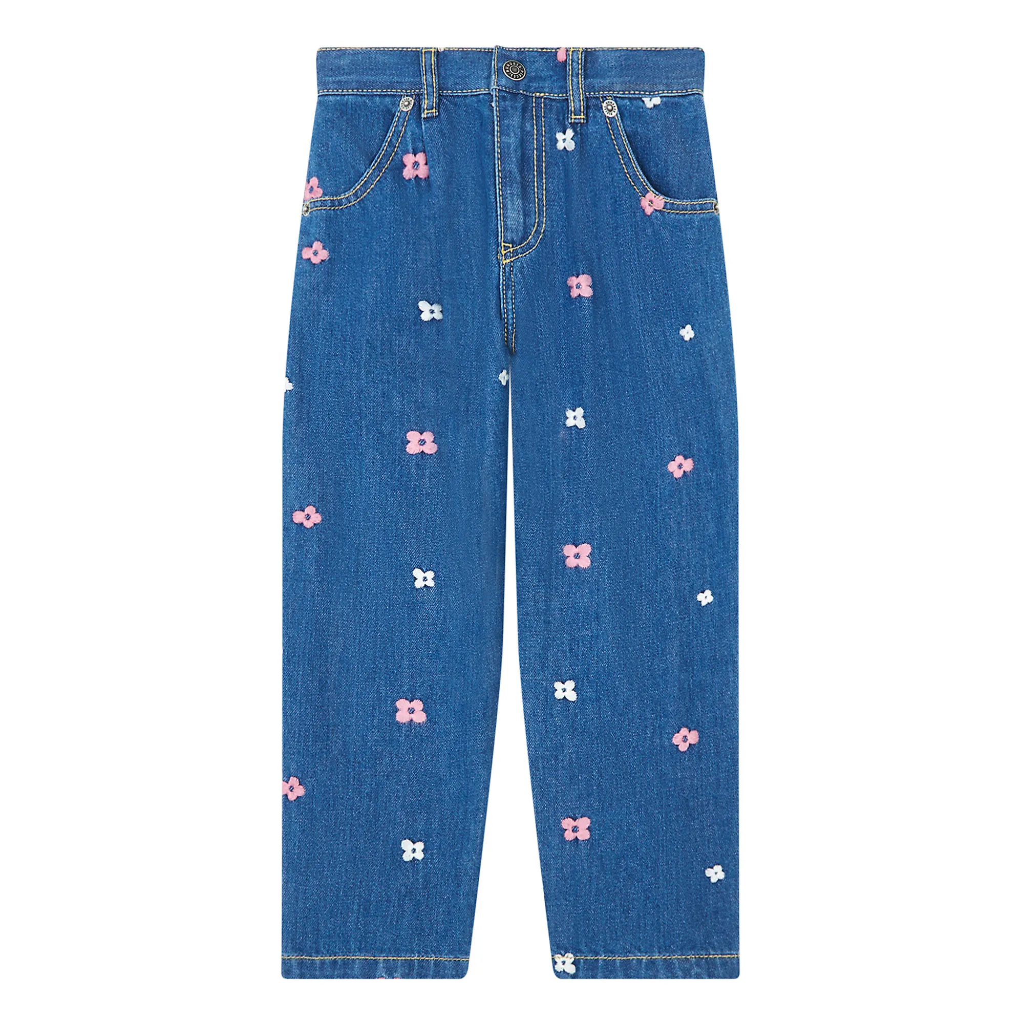 Hundred Pieces Denim Blue Organic Denim Embroidered Jeans