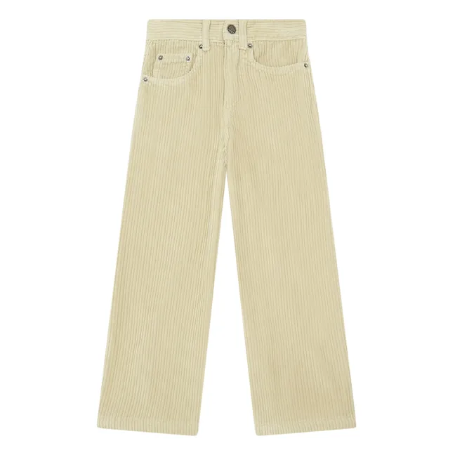 Pantalones de terciopelo de algodón orgánico | Crema
