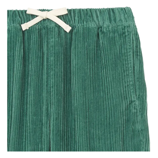 Pantalón de chándal de algodón orgánico aterciopelado | Verde