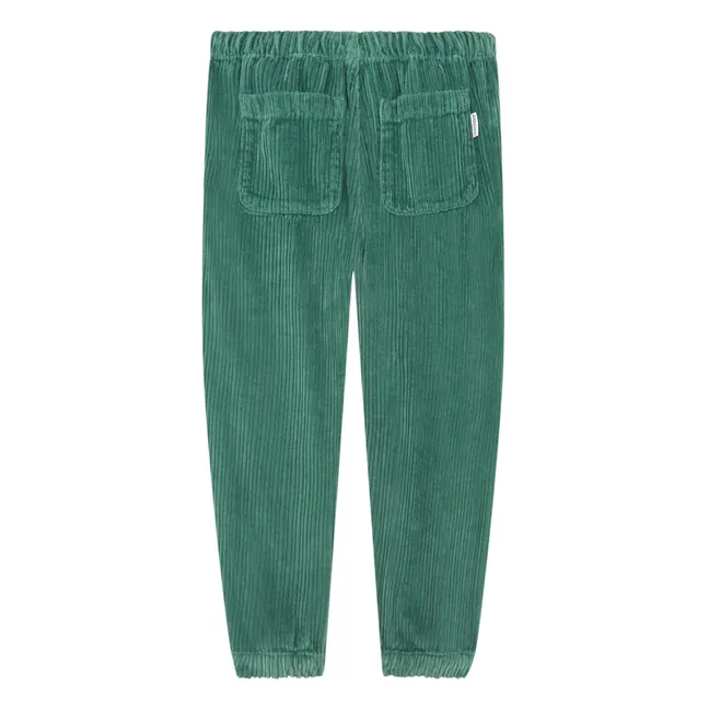 Pantalón de chándal de algodón orgánico aterciopelado | Verde