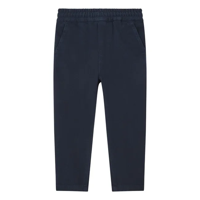Pantalones de chándal de algodón ecológico | Azul Marino